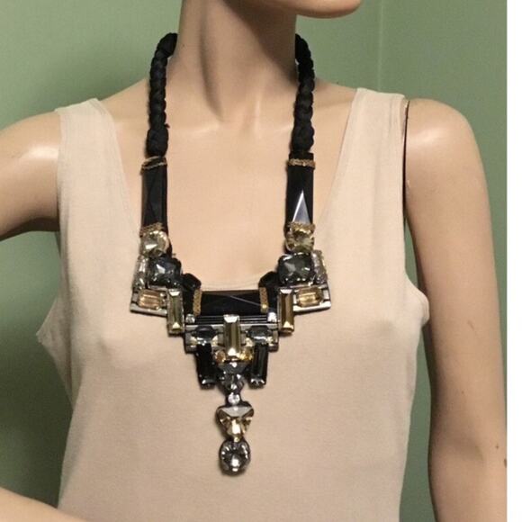 Vintage 1980s OSCAR DE LA RENTA Geometric Massive Statement Necklace - Picture 4 of 8
